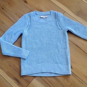 LOFT baby blue cable knit sweater women's xs